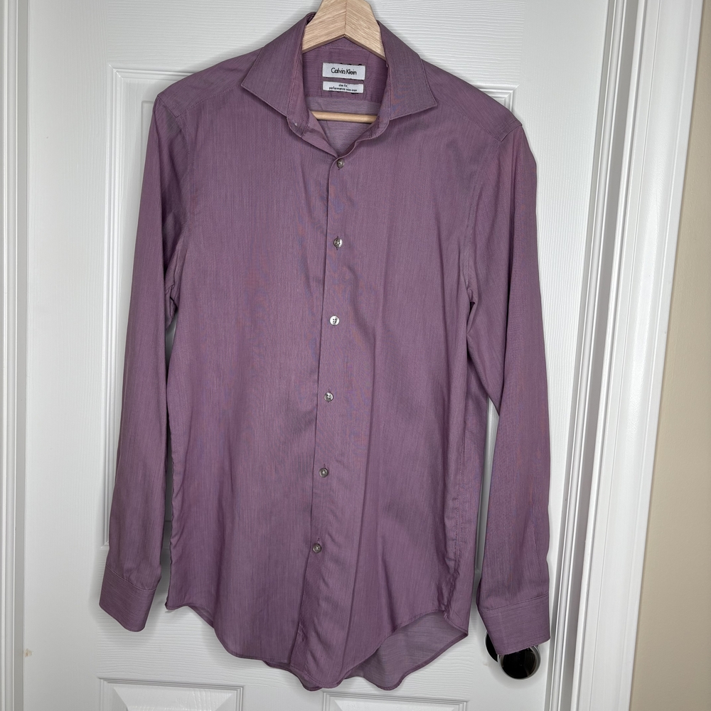 Calvin Klein Men's Salmon Dress Shirt 15 32/33